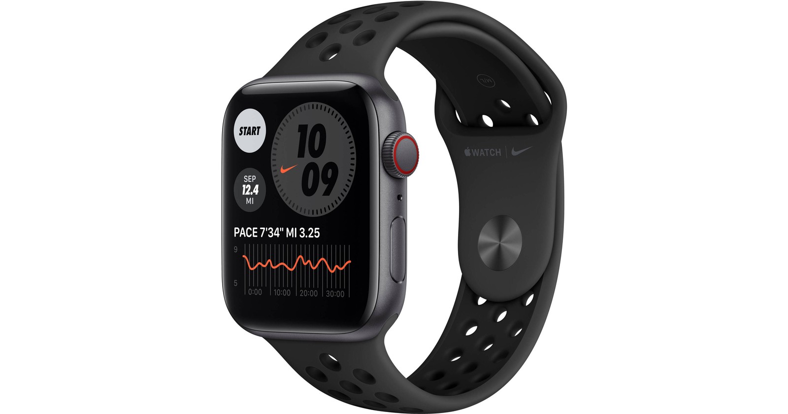 Apple Watch Nike SE (GPS + Cellular) 44mm Space Gray Aluminum Case with