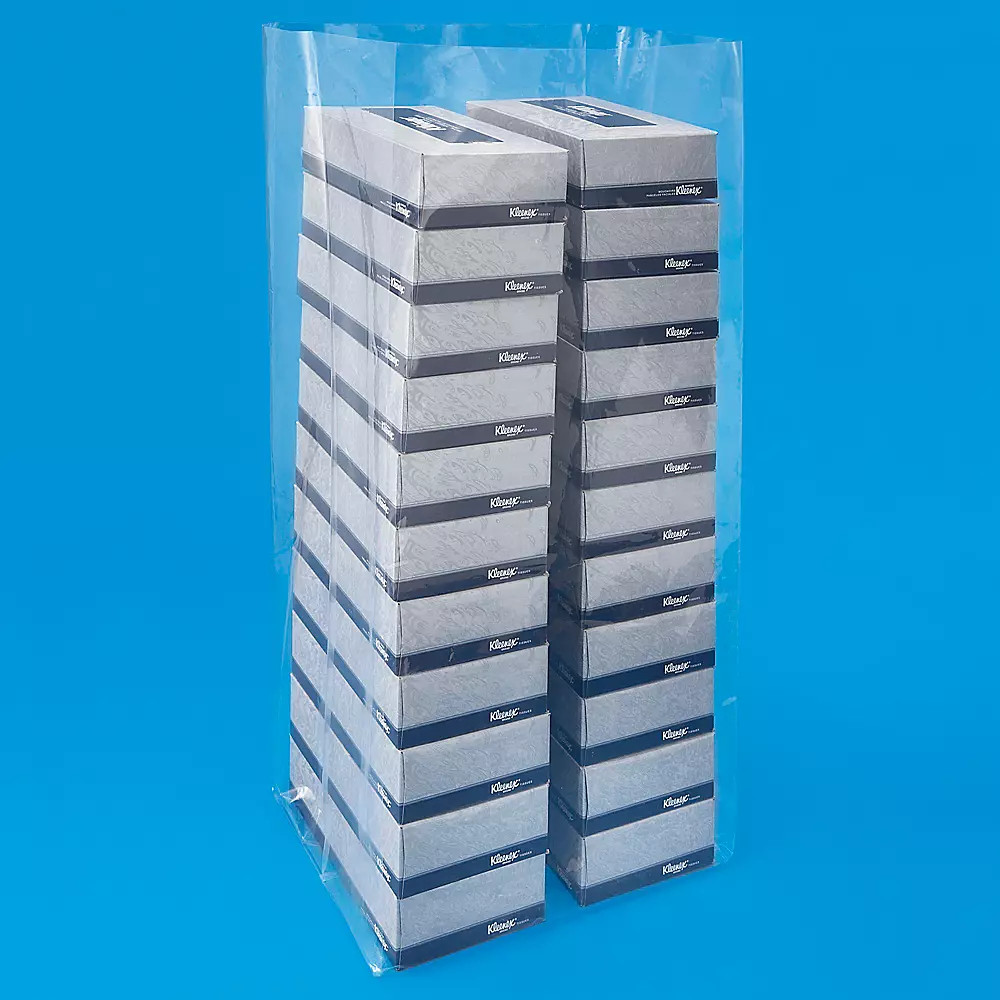 Pack of 500 12 x 10 x 30" 2 Mil Gusseted Poly Bags