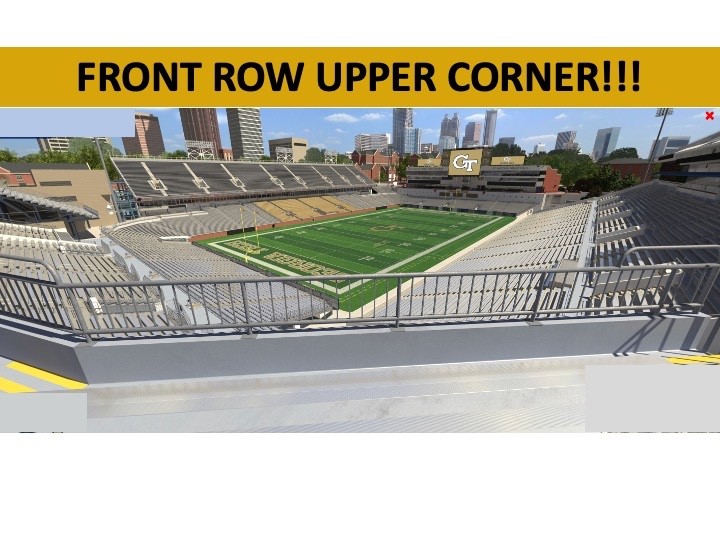 3 TICKETS GEORGIA TECH FOOTBALL vs MERCER 9/19 - UPPER CORNER FRONT ROW!!!