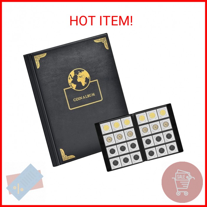 120 Pockets Coin Flip Holder Albums, 2x2 inches Coin Storage Books for Coin Card
