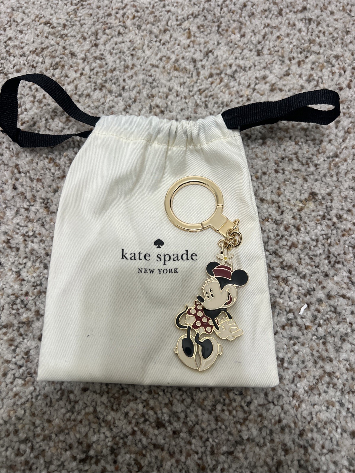 Kate Spade New York Minnie Mouse Red Polka Dot Keyring Bag Charm