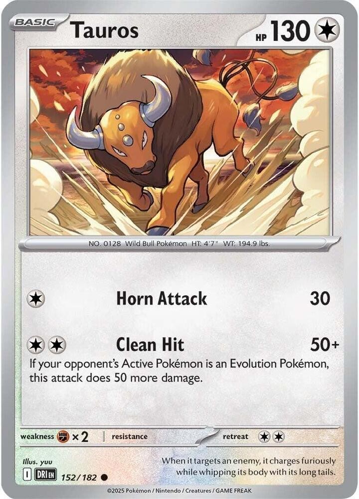 Tauros Common SV10: Destined Rivals 152/182 NM Normal Pokemon
