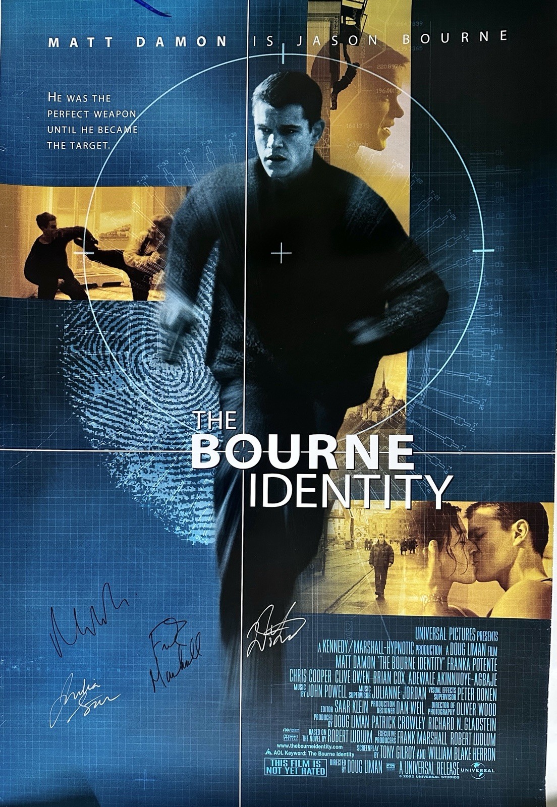 The Bourne Identity Cast Signed Poster