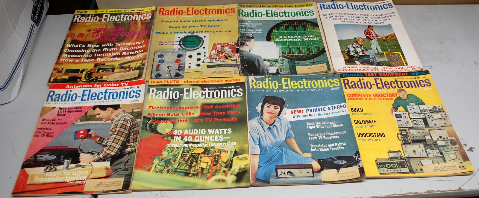 Rare Radio Electronics Magazine 8 Issues 1965  Ships Worldwide 