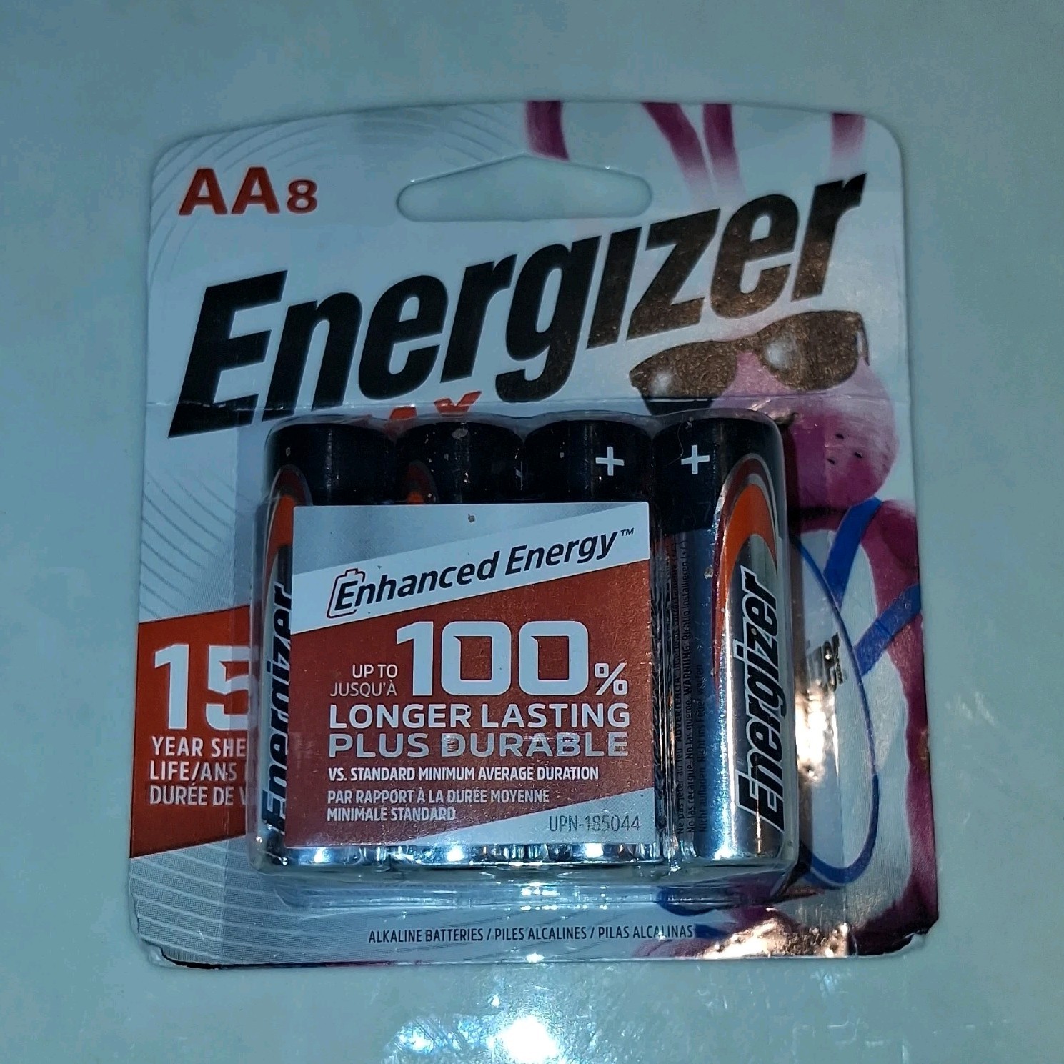 Energizer AA Alkaline Batteries 8 Pack 1.5V 15 Year Expiration High Drain