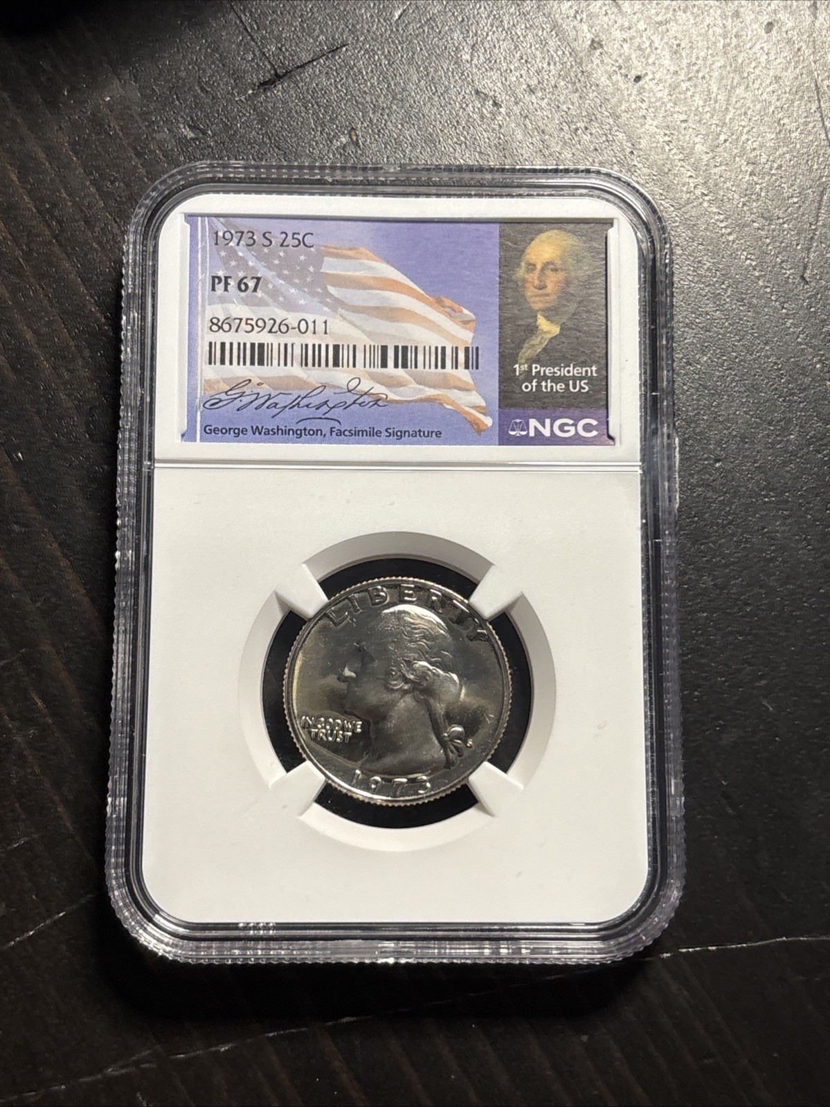 1973 S Proof Washington Quarter 25c NGC PF67