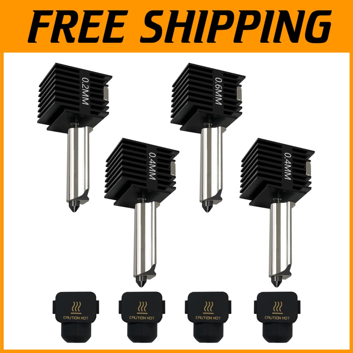 High-Temperature Steel Nozzle Set - 4 Pack