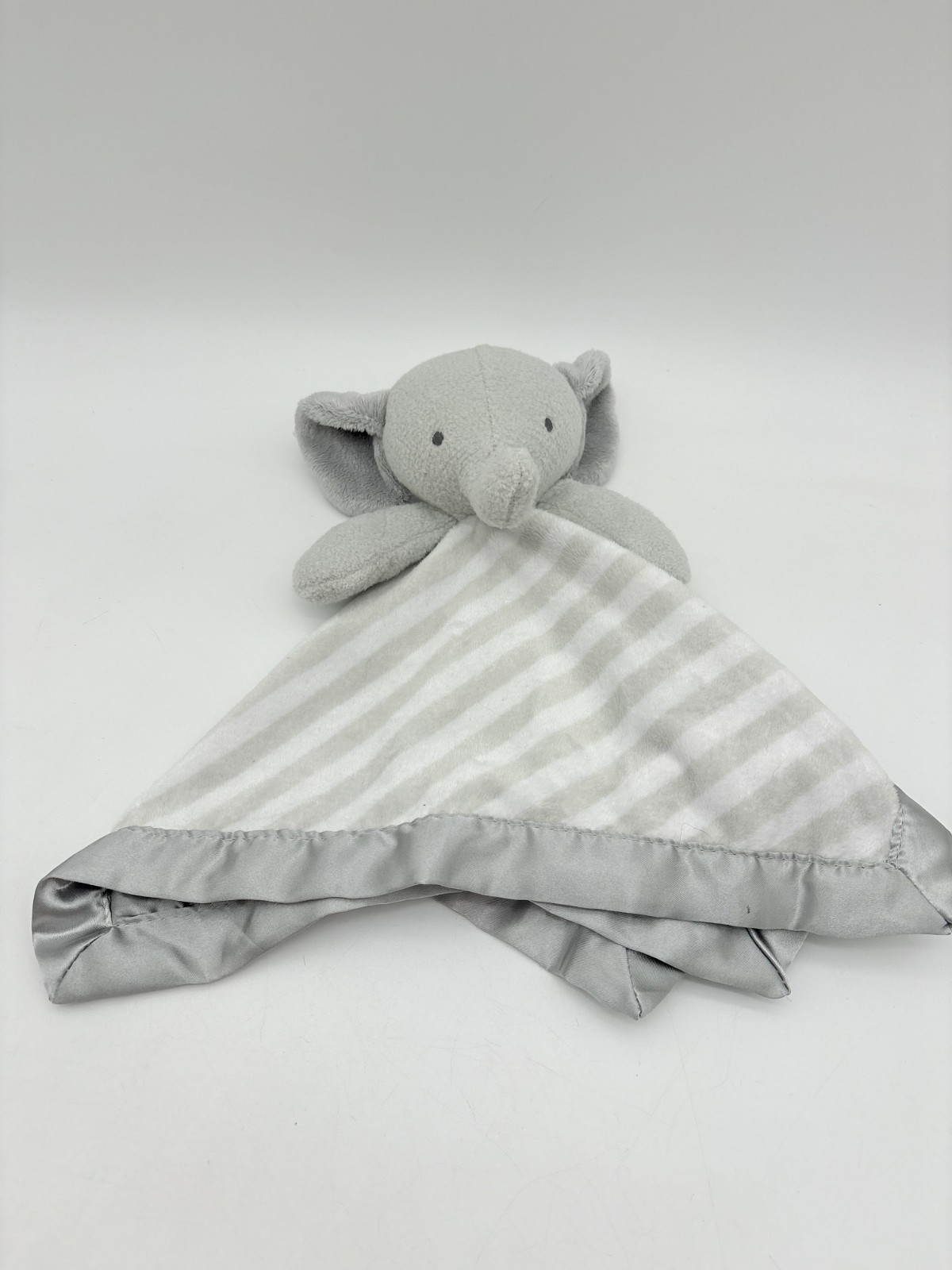 Cloud Island Elephant Blanket Lovey Plush Gray White Striped Target Nursery 11