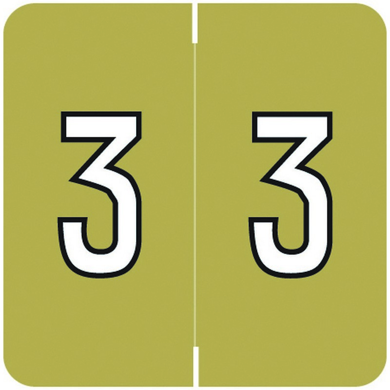 Barkley FNDBM Compatible "3" Numeric Labels, Laminated Stock, 1-1/2" x 1-1/2"