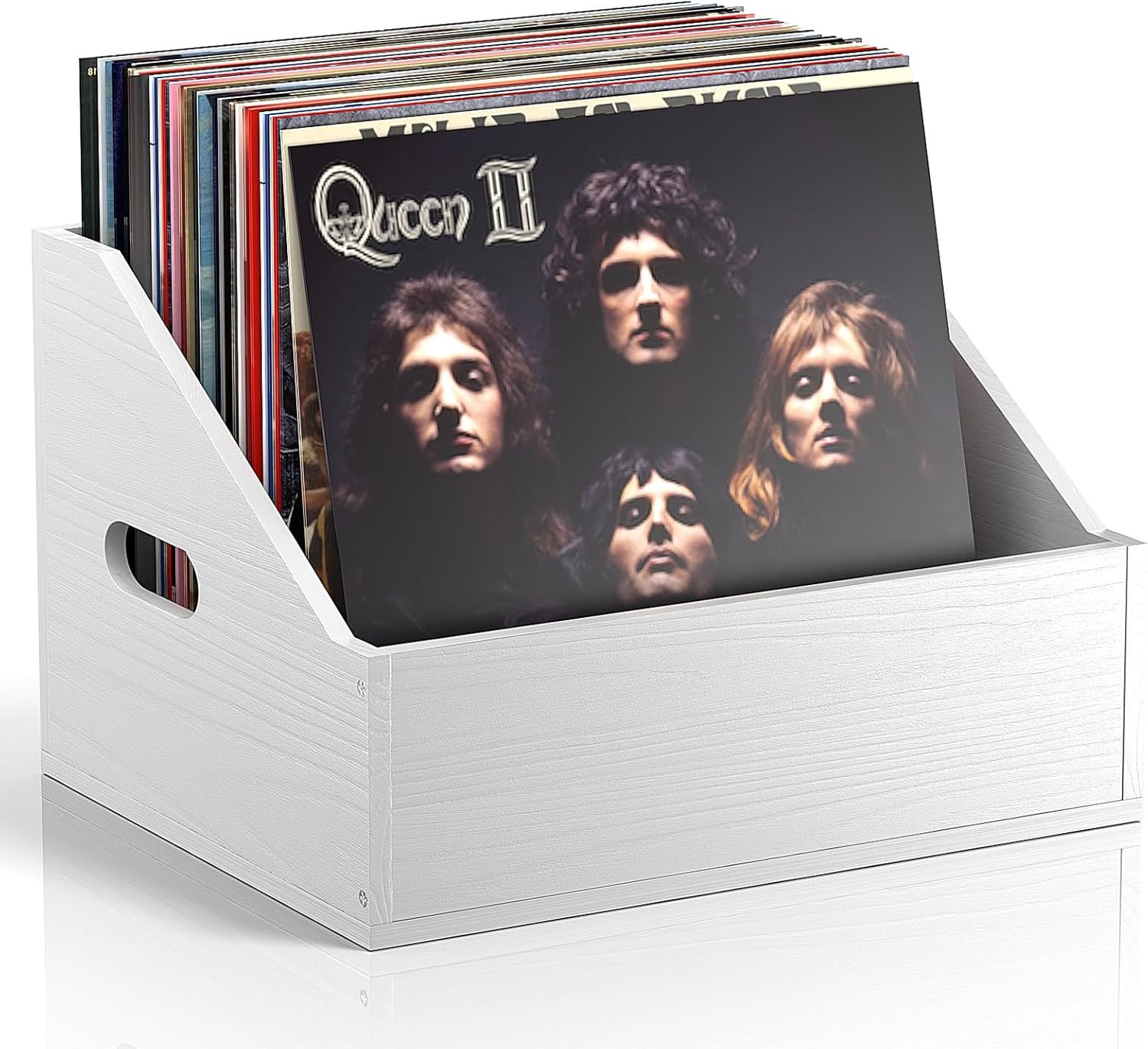 Wood Vinyl Record Storage, Retro & Durable Vinyl Crate and Record Holder, Album 