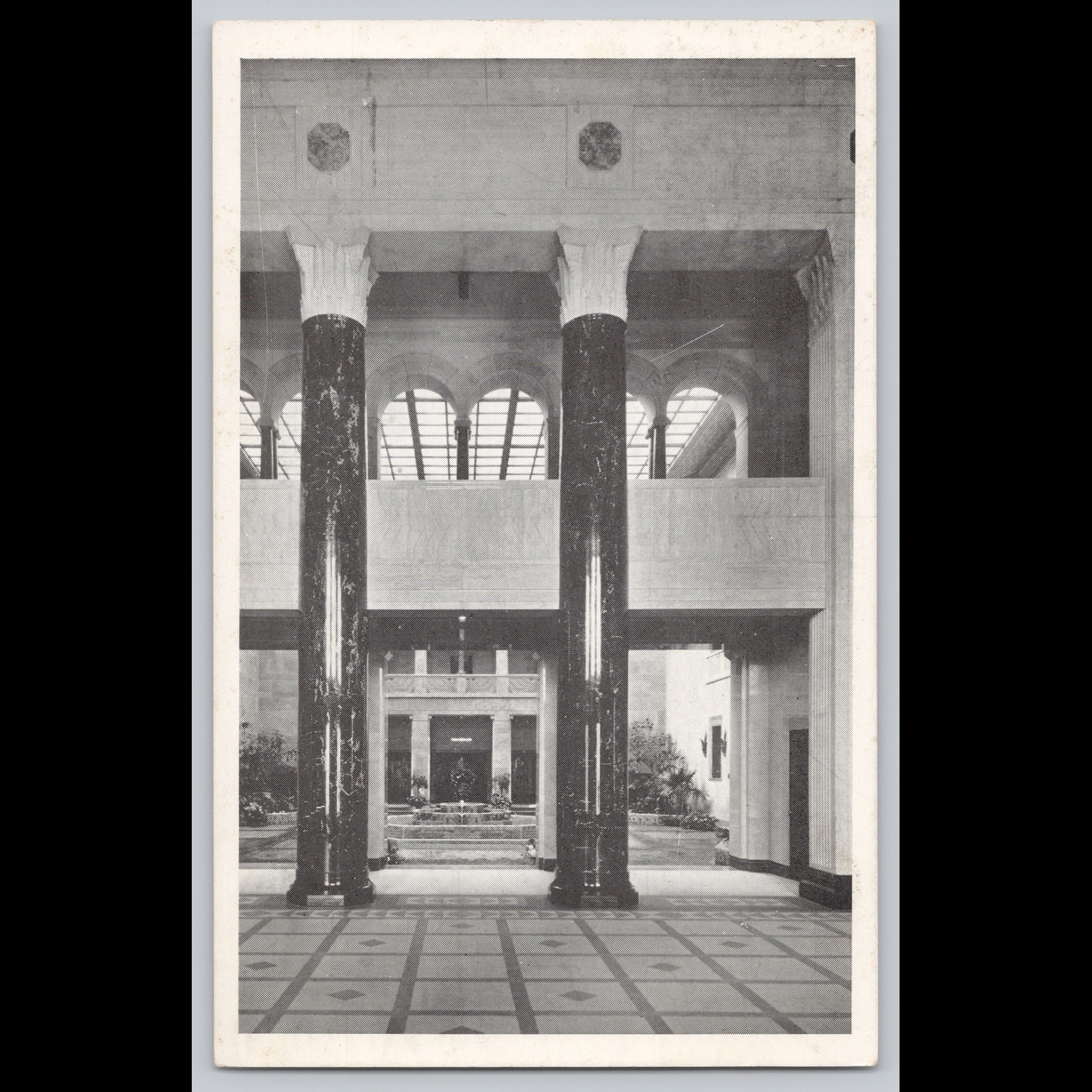 Antique Postcard Floral Court Atrium Joslyn Memorial Art Museum Omaha Nebraska