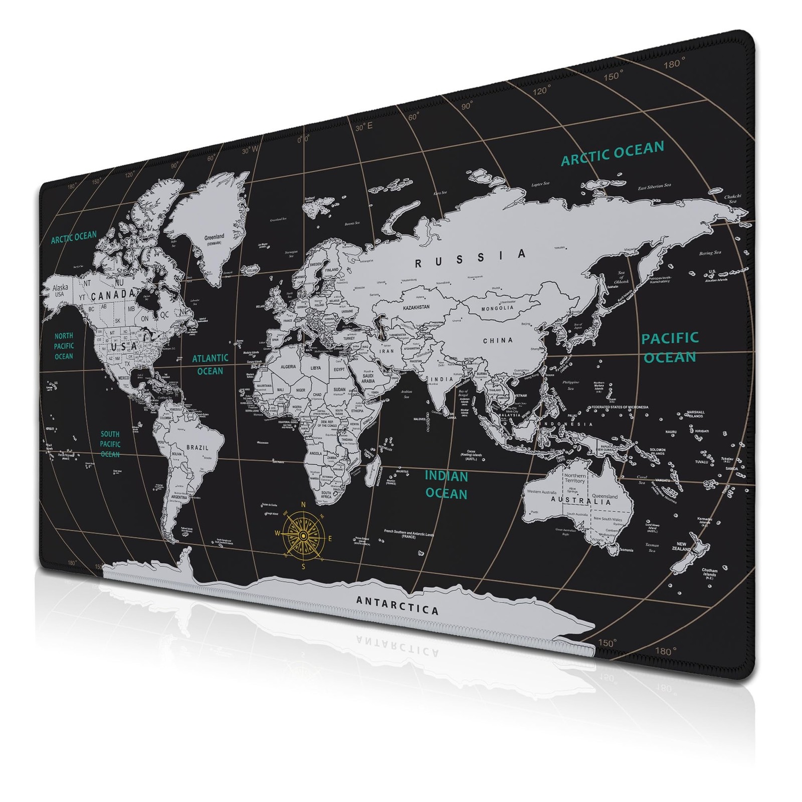 XXL Mouse Pad - Black and White, Non-Slip Rubber Base, 35.4 X 15.7 inch Gamin...