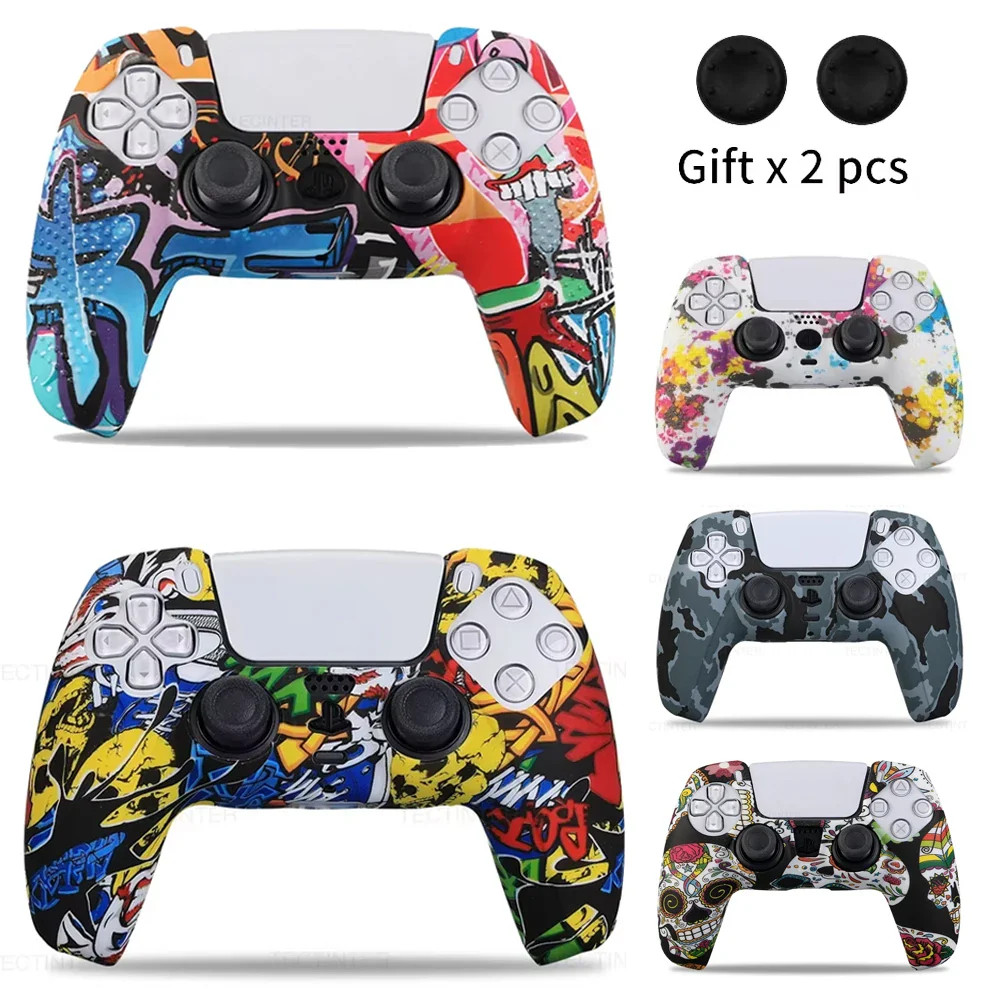 Silicone Cover Skin For PS5 Controller Anti-Slip Protective Rubber Case Shell Sl