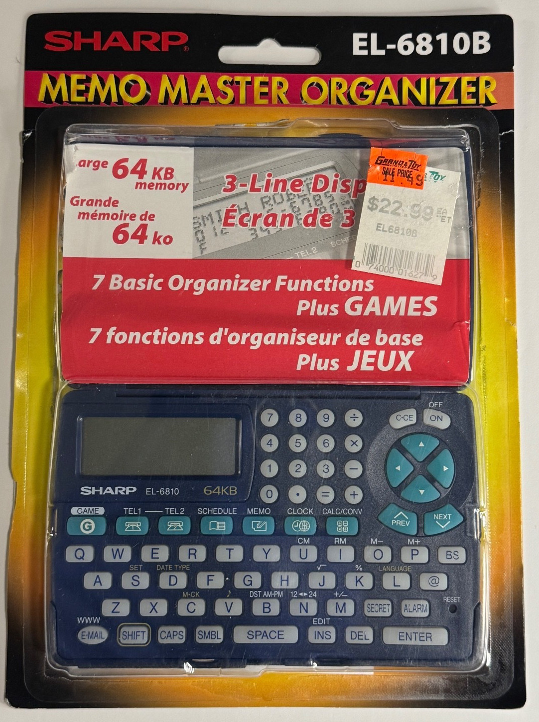 Sharp EL-6810B Memo Master Organizer 64KB Vintage Electronic Organizer Open Box