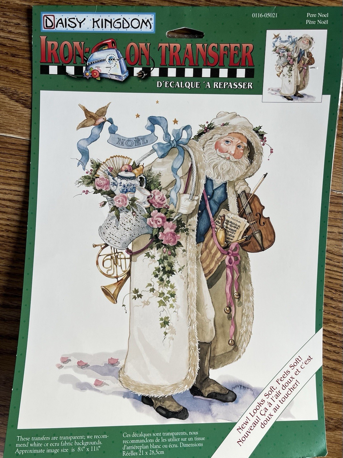 Daisy Kingdom Iron On Transfer Pere Noel 8 1/4 X 11 1/4 Vintage Christmas 1996