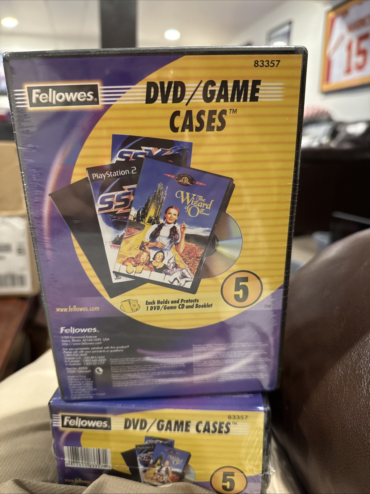 Fellowes DVD CD Game Cases Storage 5-Pack **NEW IN PACKAGE**
