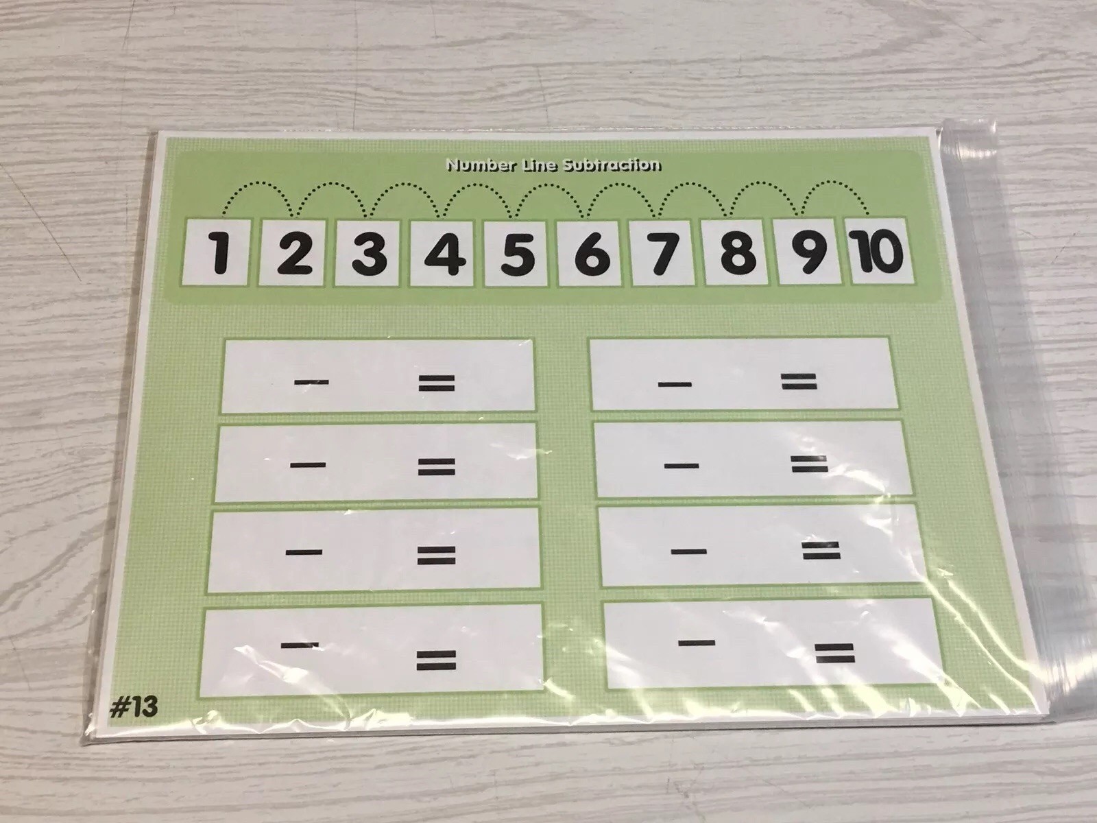 Classroom Set of 10 - Laminated Math Work Mats - Dry Erase #013