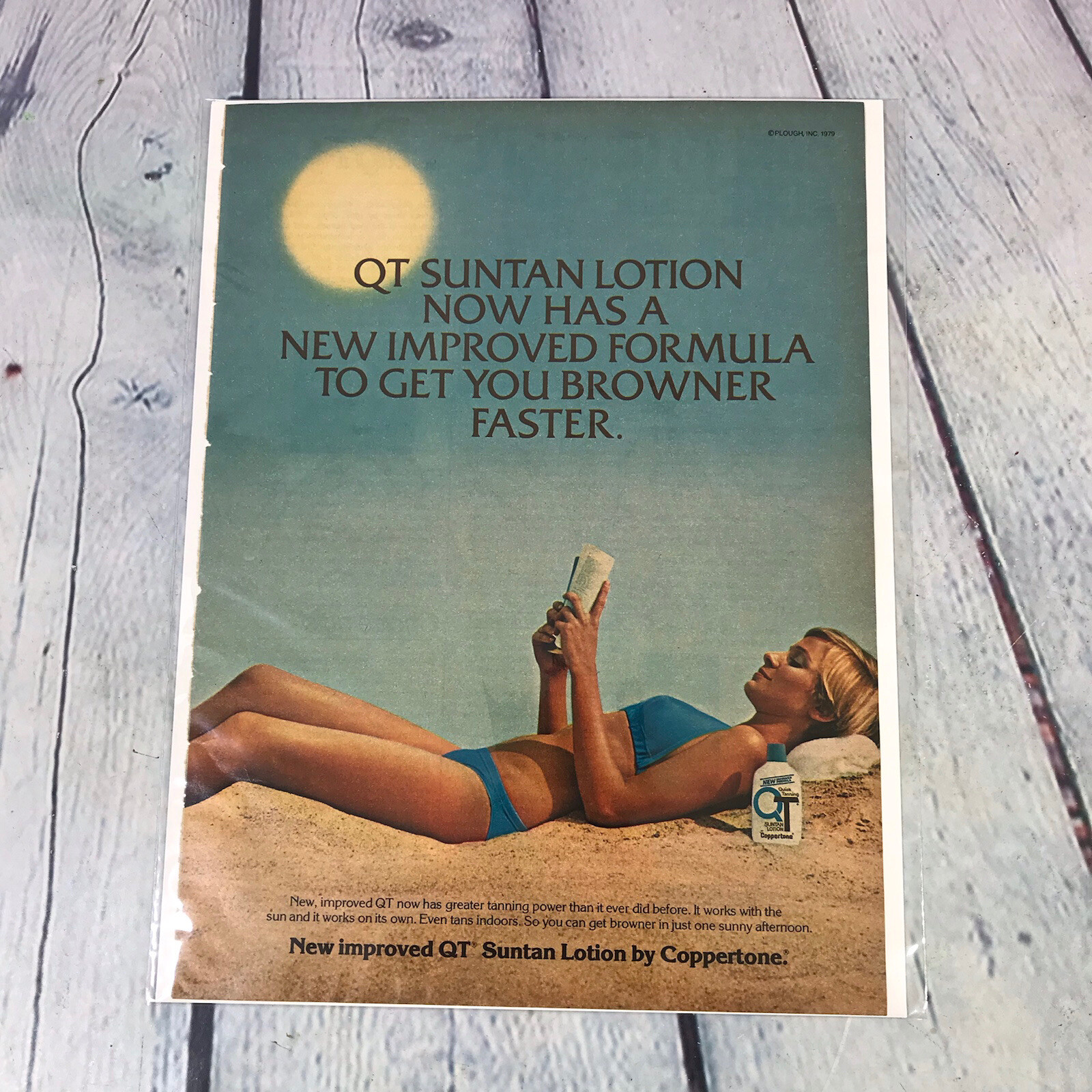 1979 Sexy Lady Legs Bikini Coppertone Print Ad/Poster Promo Art Magazine Page