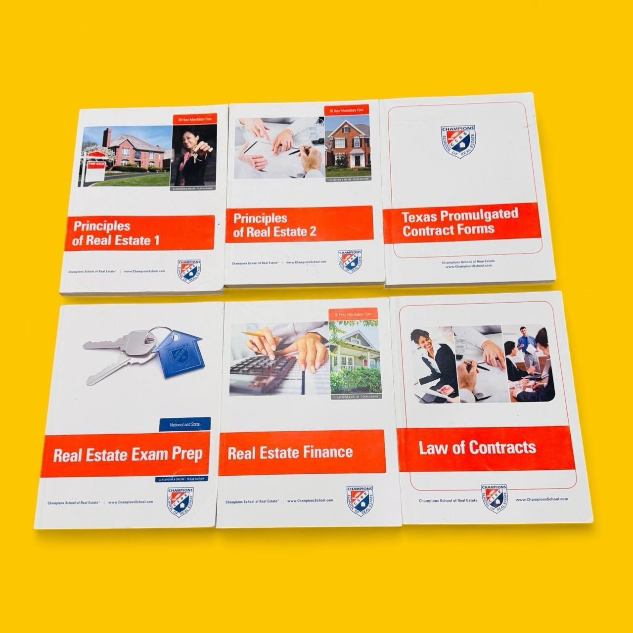 Champions School Real Estate 6 Book Set TX Exam Prep Finance Contracts