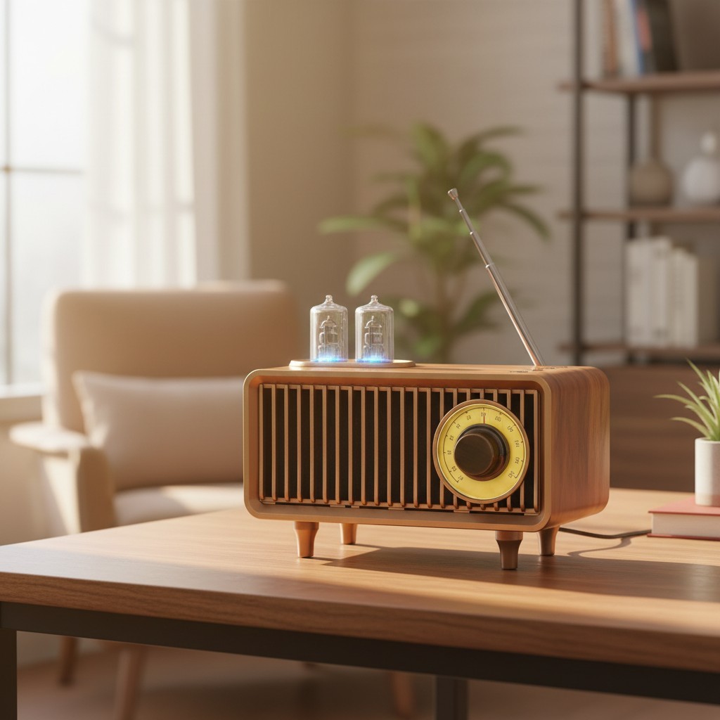 Elegant Vintage Bluetooth Speaker - Battery Powered, 5W Output, Nostalgic Design