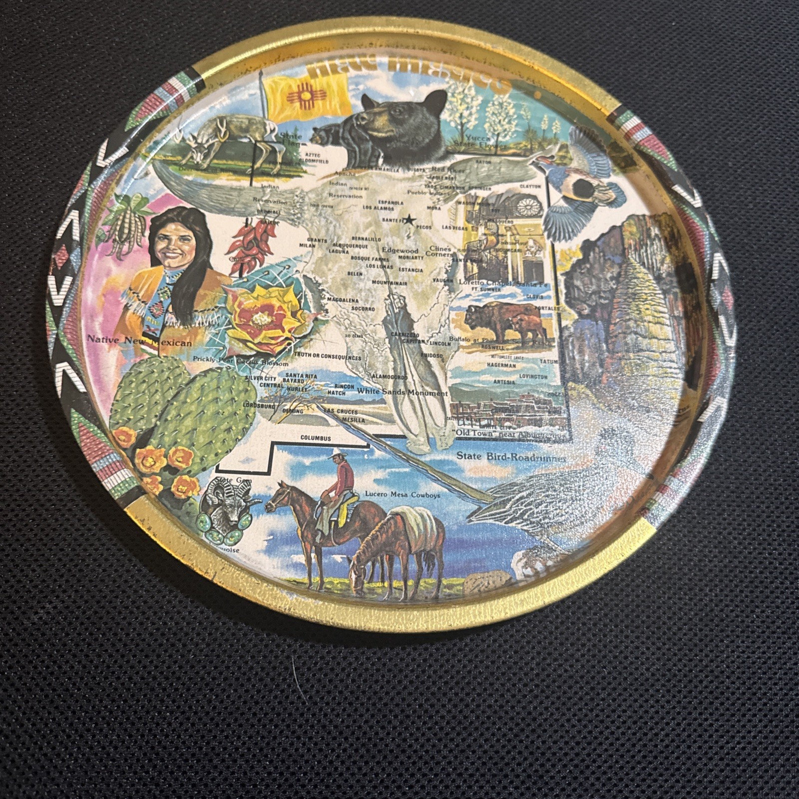 New Mexico Vintage Souvenir State Plate Metal