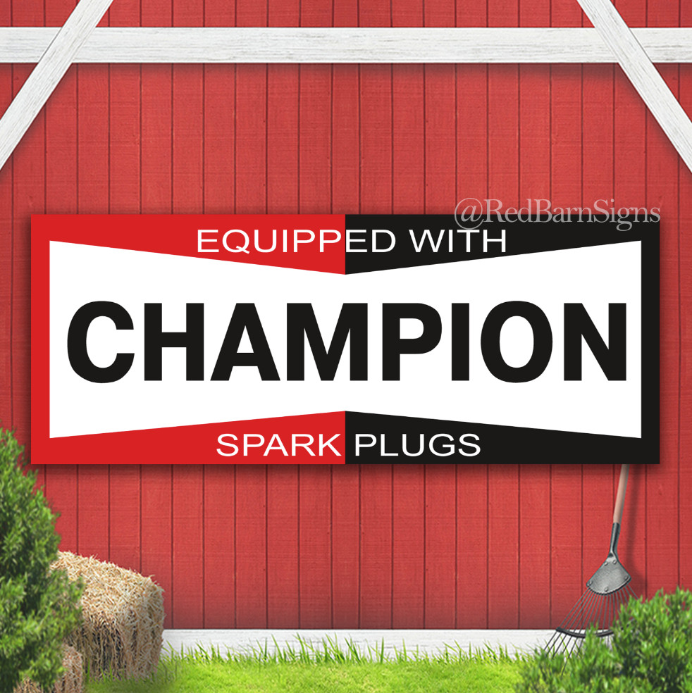 Champion Spark Plugs Indoor Outdoor Banner Sign with grommets