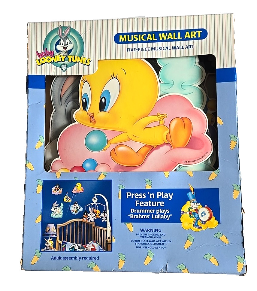 Dolly WB Baby Looney Tunes 5 Piece Musical Wall Art Press 'n Play Brahms Lullaby