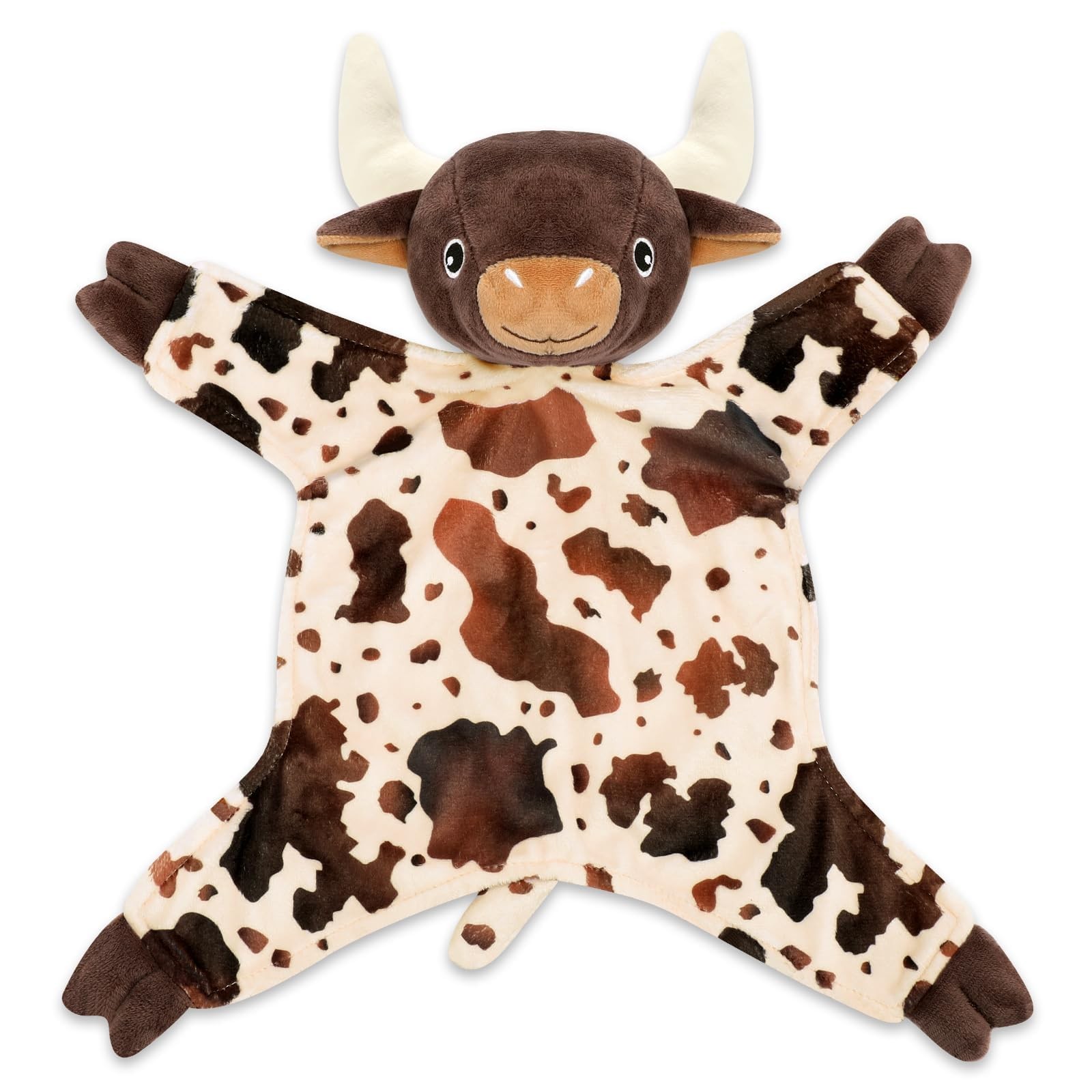 Baby Security Blanket set Longhorn Cow Theme Lovey nursery wrap