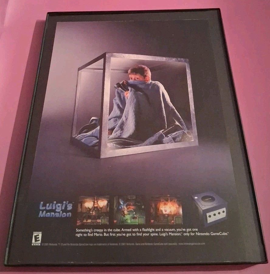 Luigi's Mansion Video Game Promo Framed Print Ad 2001 8.5x11