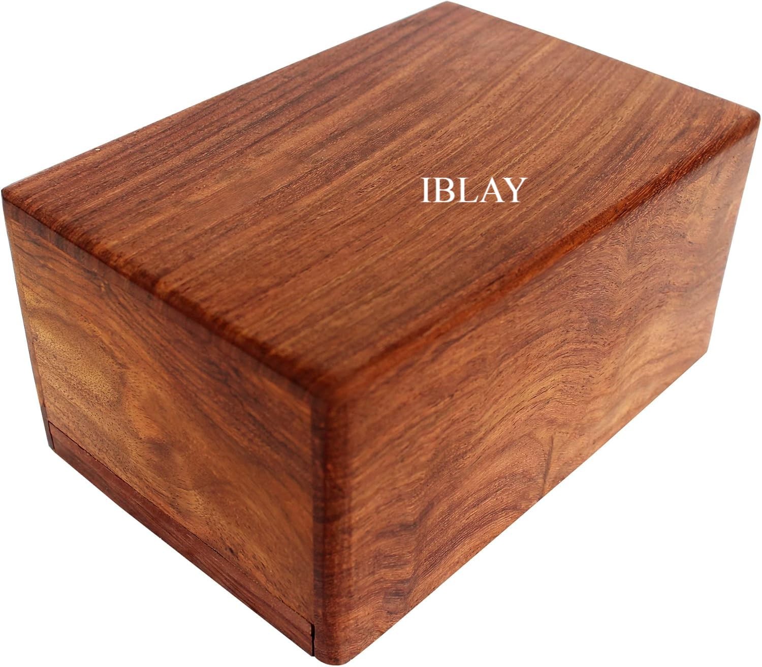 Wooden Urn Box - Urn for Human Ashes Funeral Cremation Urn (X-Large 9.5″ x 6....