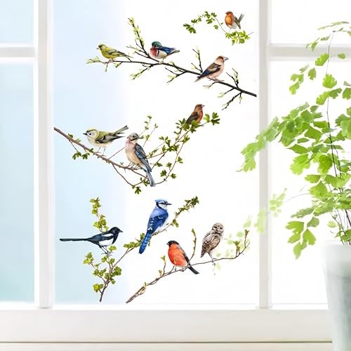 Birds Window Decals Anti Collision Double Sided Window 23.6 x 11.8 inch