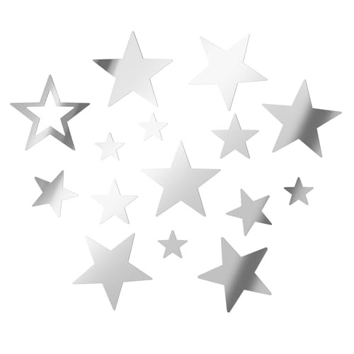 Stars Acrylic Mirror Wall Stickers, 26 pcs Removable Star Room Decor Stars 