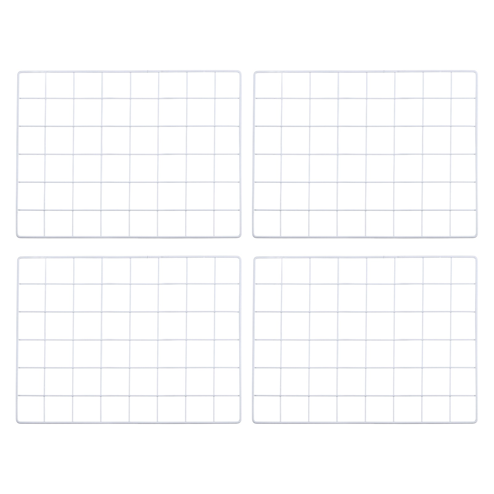 4 Pcs 16x12" Wire Grid Panel Iron Decorative Wall Grid White