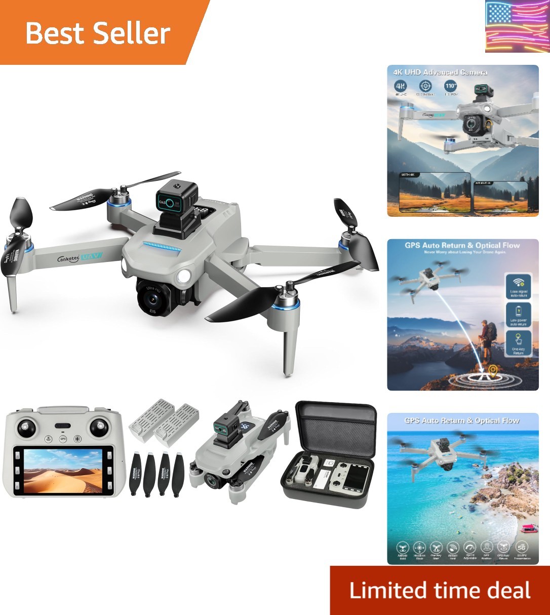 Drone with 4K UHD Camera for Adults,S159 Pro GPS Drone Brushless Motor,Upgrad...