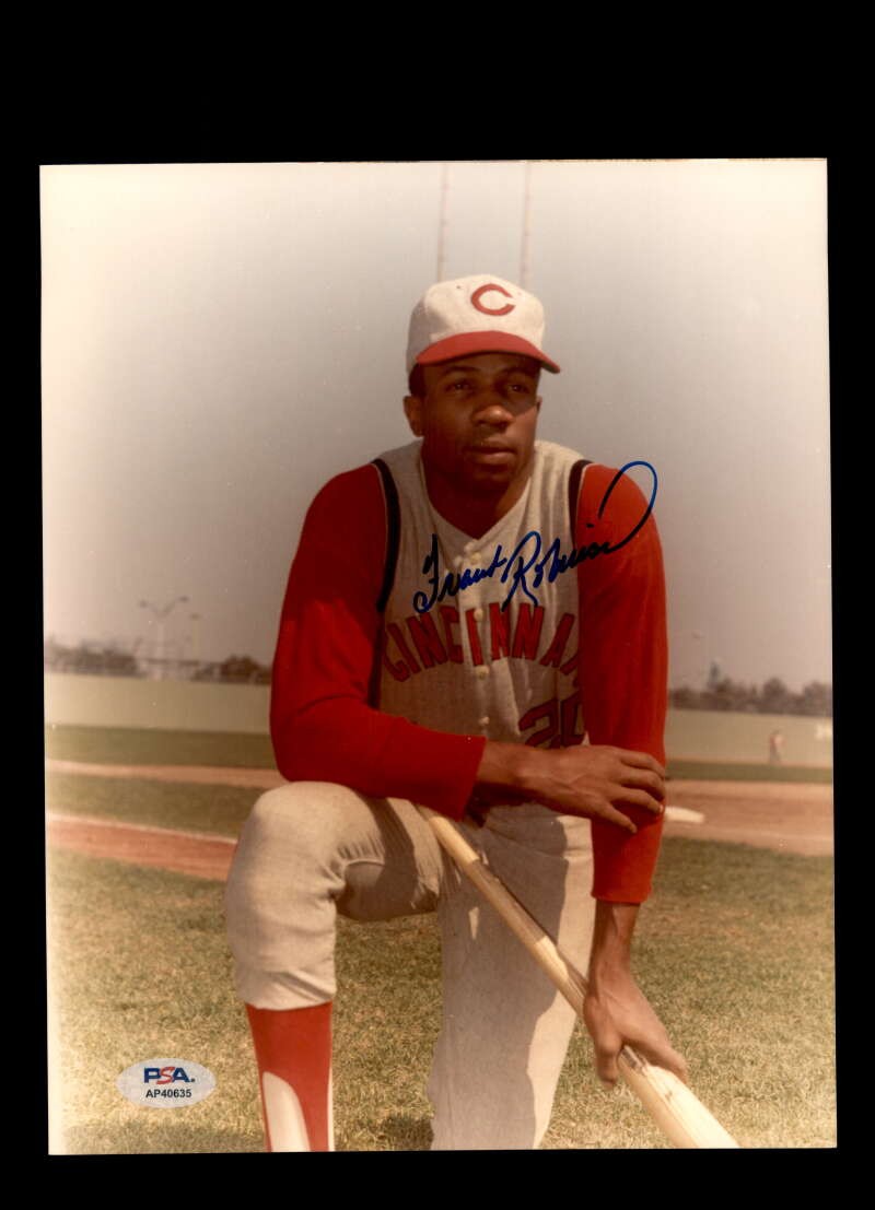 Frank Robinson PSA DNA Signed 8x10 Photo Autograph Reds