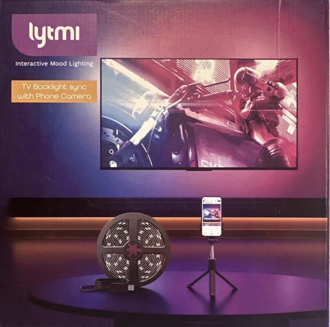 Lytmi Interactive Mode Lighting TV Backlight Sync with Phone Camera New 56-75in