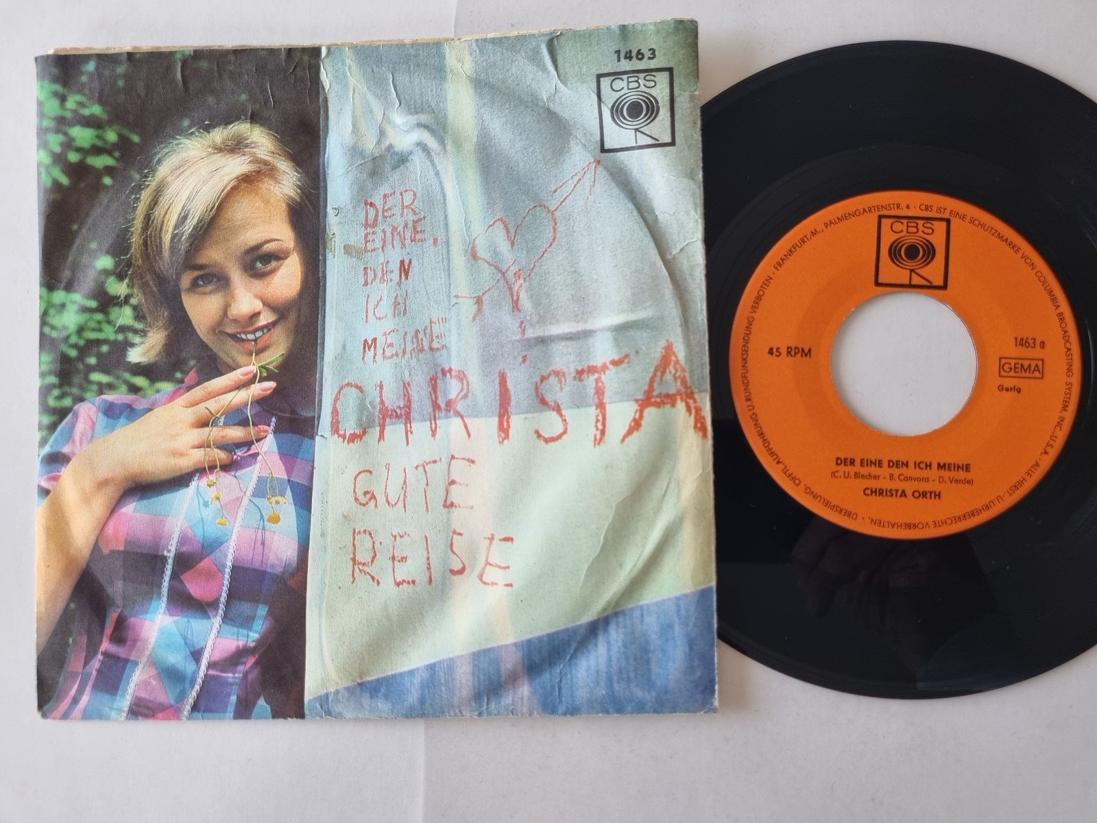 Christa Orth - Der Eine Den Ich Meine 7'' Vinyl Germany/ WORN COVER