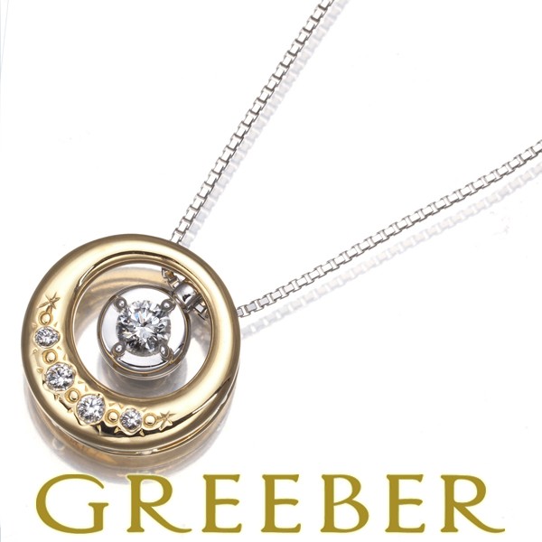 TASAKI Necklace Diamond 0.15ct 0.06ct Moon Combination Color 3way K18WG YG BLJ