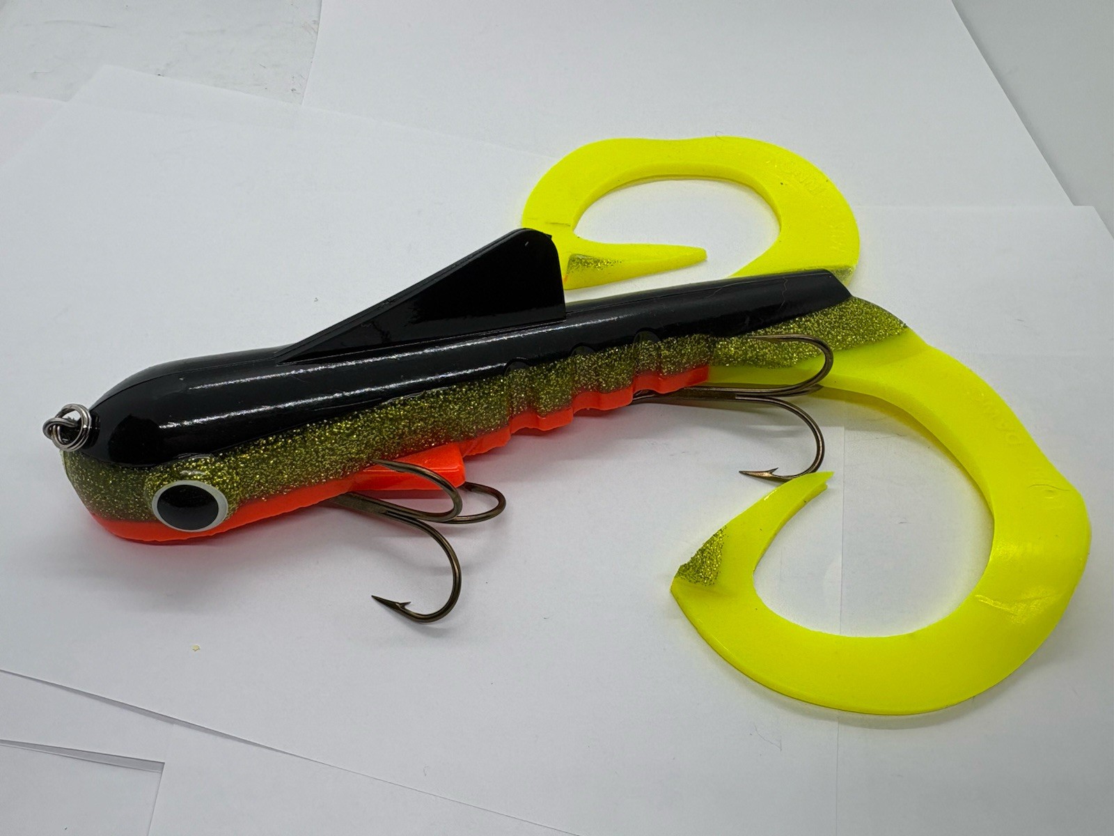 13" Musky Innovations Mag Double Dawg LOTW Perch Rubber Jerkbait Musky Lure