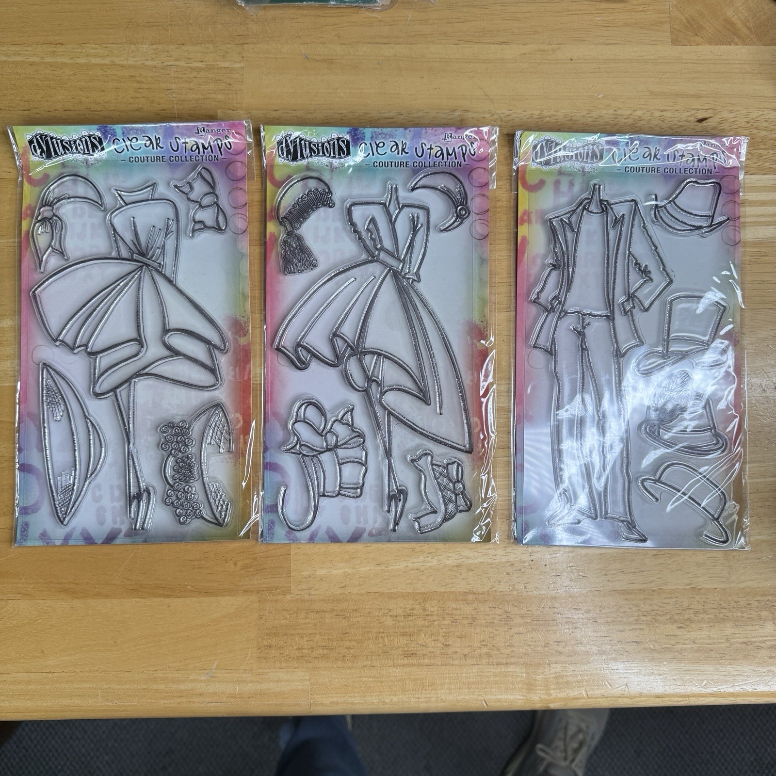 Dylusions Stamps Couture Collection Clear Stamps, Dyan Reavely NEW in Package x3