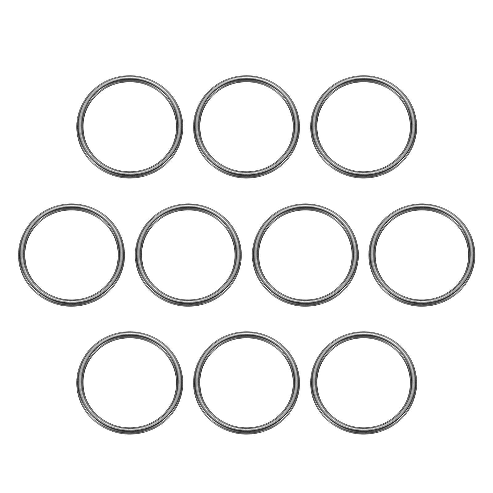 10pcs O Ring Buckles 1-9/16" Zinc Alloy Electroplated Round Buckles, Gun-black