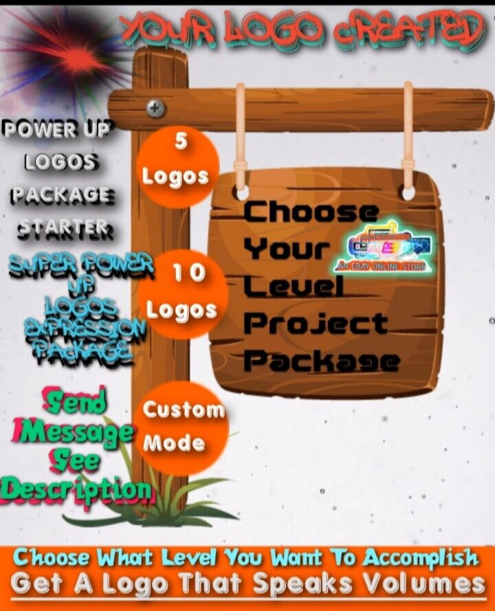 Modern Logo Design - 12 Month Revisions - Custom Orders Accepted - Power Up Logo