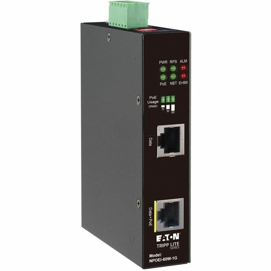 Tripp Lite Gigabit Ethernet PoE Injector Industrial 60W PoE++ IP30 NPOEI60W1G