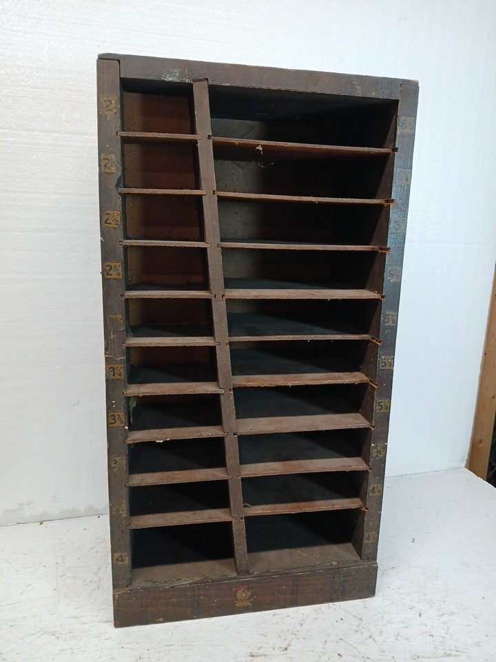 Antique Primitive Wood BOX  WATCHMAKER SWARTCHILD & COMPANY   Rustic Wall Decor 