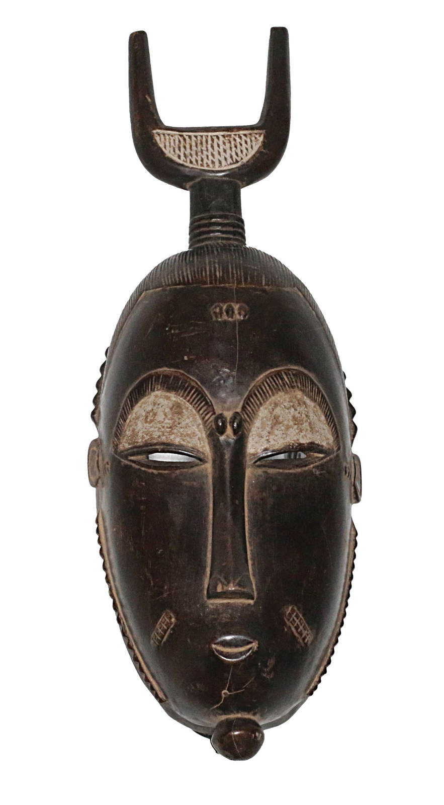 Vintage Wooden African Mask Ornamental African Art Tribal Baule