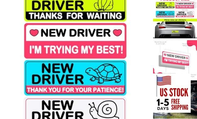 4Pcs Student Safety Warning Reflective Magnetic Stickers, Removable 4pc-snail