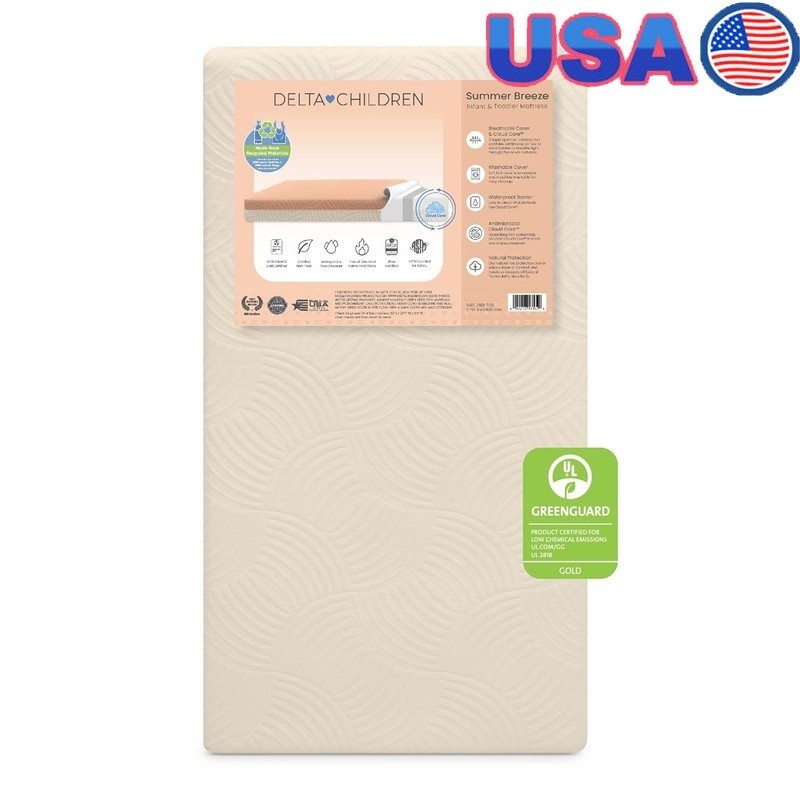 Breathable Crib Mattress 2-Stage Washable Waterproof Firm Infant Toddler Safe US