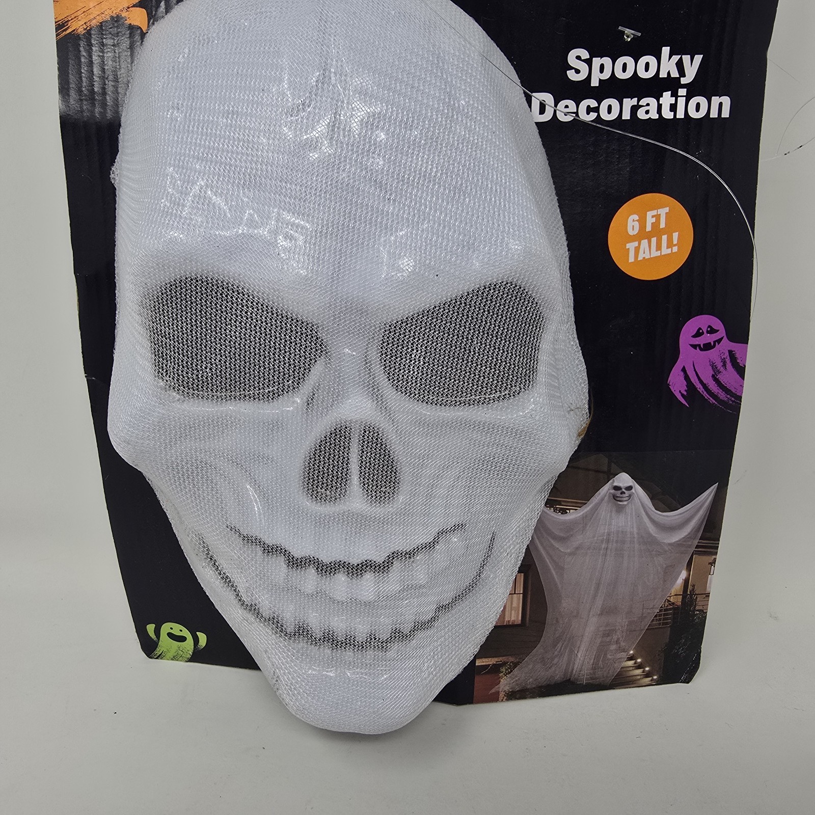 Halloween Hanging White Skull Decoration House Scary 6 Foot Tall New