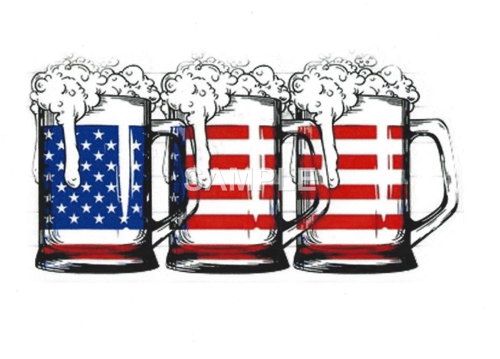 Patriotic Beer vinyl iron on transfer (SALE)