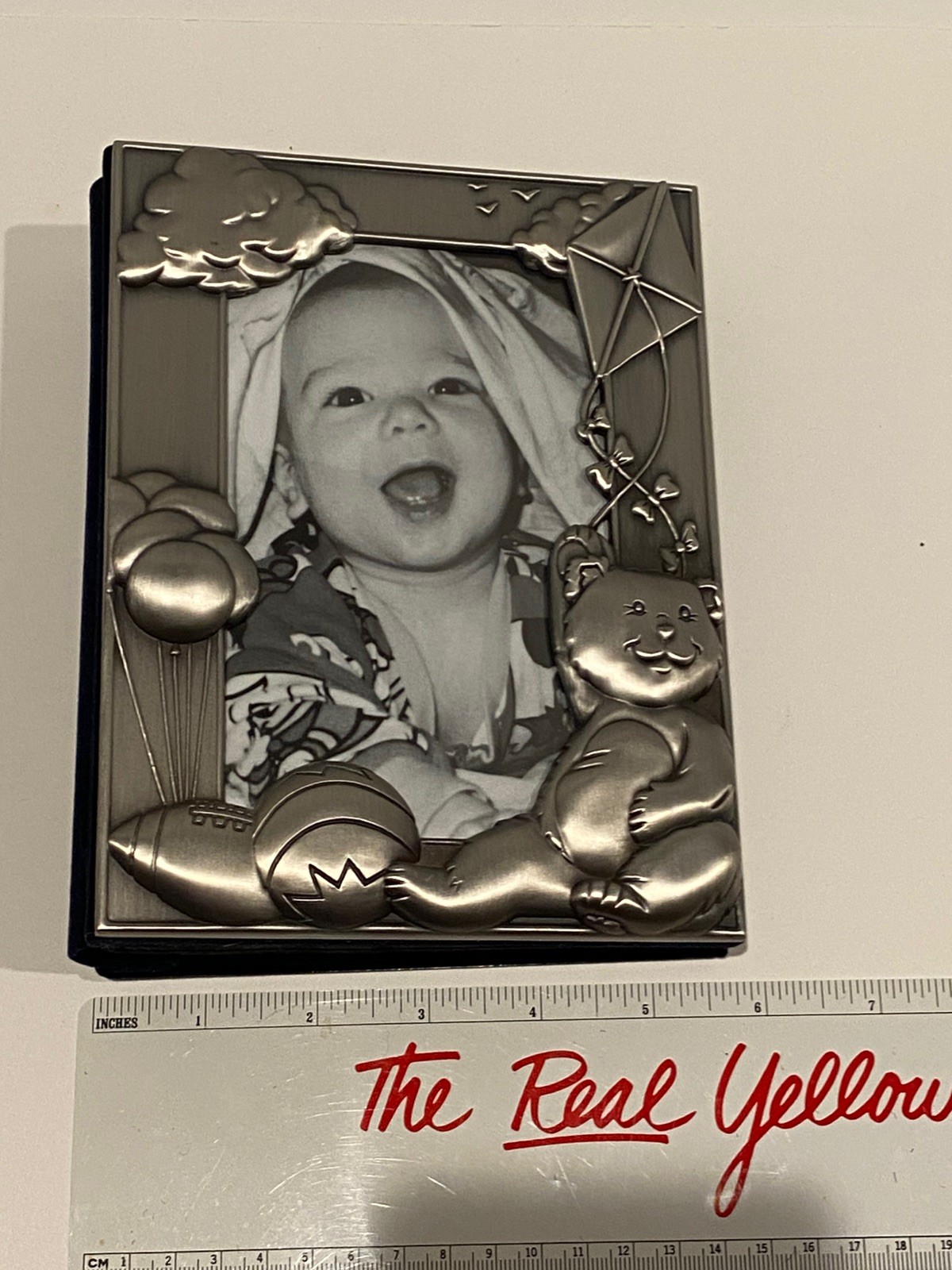 Silver Baby Album 4x6 Photos Holds 80 Teddy Bear